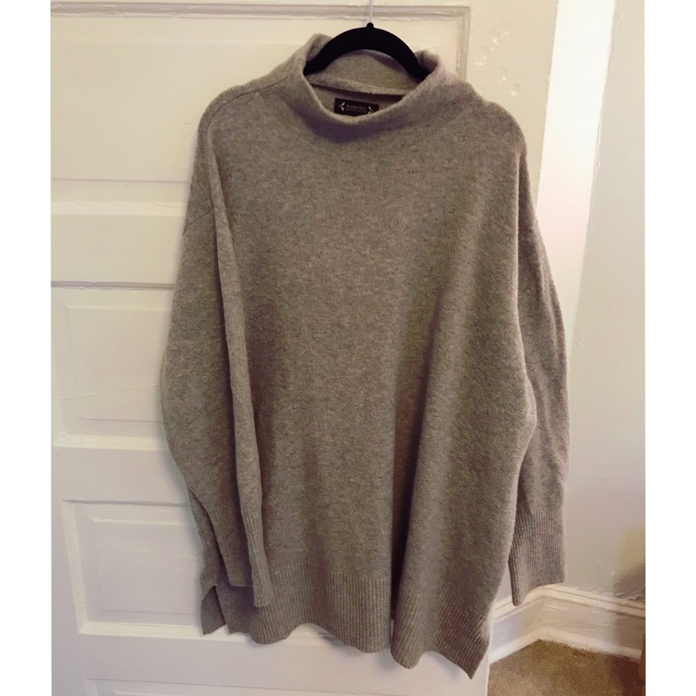 Mock turtleneck long sweater